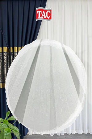 Taç Bambu Simli Beyaz Tül Perde Extra Gramajlı 1x3 Sık Pile - Kırışmaz Ütü Gerektirmez