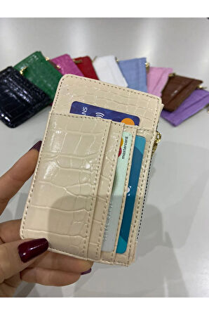 Fermuar Kapamalı Cüzdan Bölümlü Kadın Kartlık