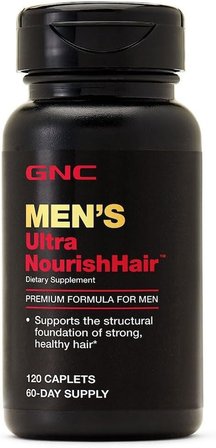 GNC Erkekler İçin Ultra Besleyici Saç Takviyesi, Güçlü ve Sağlıklı Saçları Destekler, 120 Kaplet