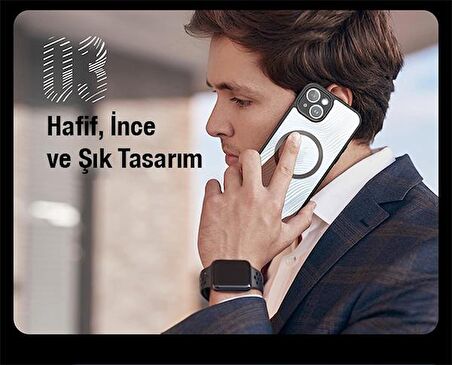 Coofbe Premium Kamera Korumalı Darbe Emici Magsafe İphone 14 Kılıf Sert PC-TPU İphone 14 Kılıf
