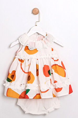 Kız Bebek Portakal Baskılı külotlu 2'li Takım