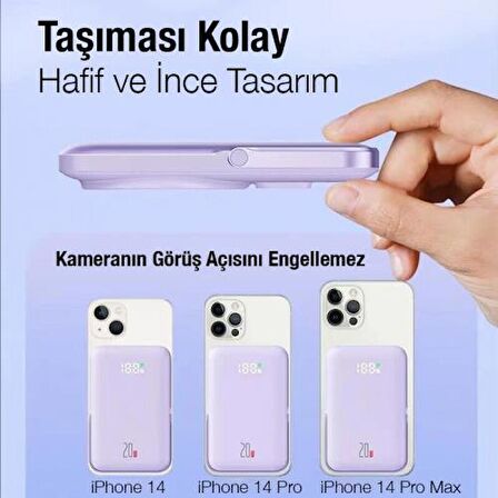 Coofbe Iphone 14 13 12 10000 mAh Hızlı Şarj Powerbank Lila 