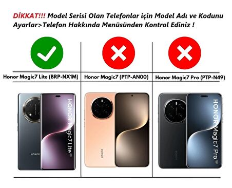 Honor Magic 7 Lite Uyumlu Silikon Kılıf Deri Desenli Kamera Korumalı Darbe Emici Autofocus Kapak