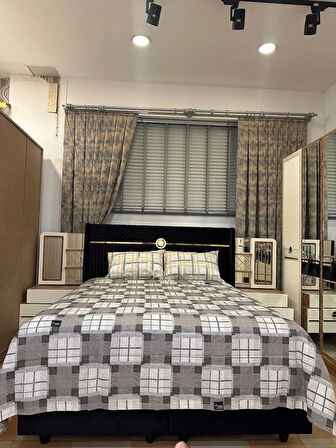NİVEMESHOME KAHVE DESENLİ 200X230 TEK PİKE ÖRTÜSÜ ÇİFT KİŞİLİK