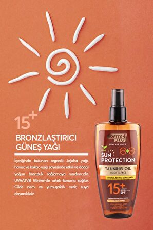 SOFTTO PLUS BRONZLAŞTIRICI GÜNEŞ YAĞI 15 SPF 200 ML