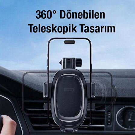 Baseus 3in1 Araç Telefon Tutucu Ön Cam Havalandırma ve Torpido Üstü Araç Telefon Tutucu Teleskopic