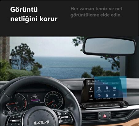 Kia Cerato 8 İnç Multimedya Ekran Koruyucu Nano Şeffaf
