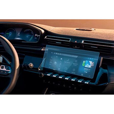 Peugeot 508 10 inç Ekran Koruyucu Multimedya Şeffaf Nano