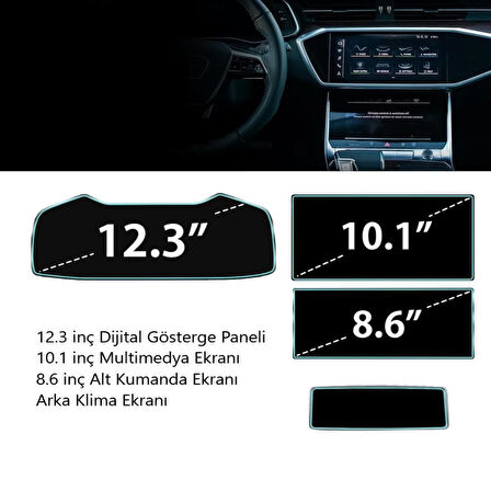 Audi Q8 Mat Ekran Koruyucu Multimedya Kumanda Gösterge Klima