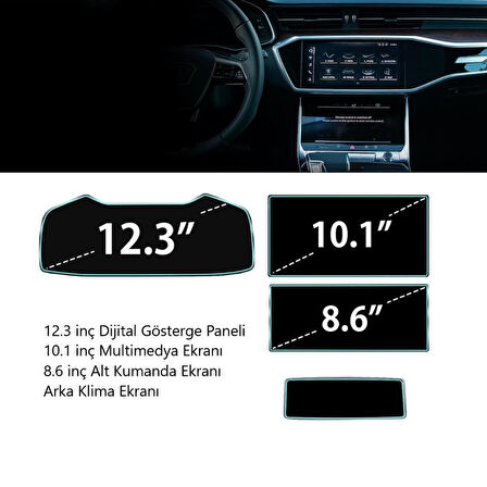 Audi A7 Ekran Koruyucu Set Multimedya Kumanda Gösterge Klima