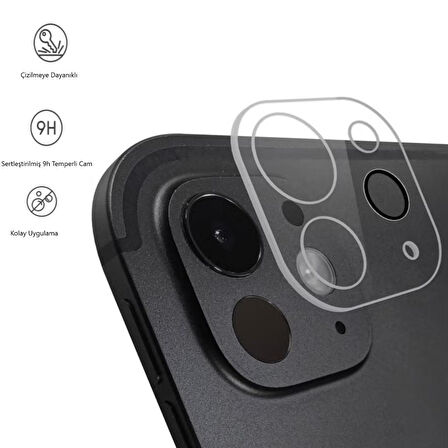 Apple iPad Pro 11 inç Kamera Koruyucu 3D Temperli Cam