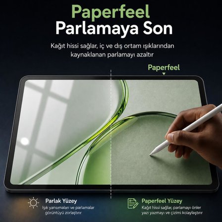 Honor Pad X9b Max İle Uyumlu Paperfeel Ekran Koruyucu 13 İnç, Kağıt Hissi Veren Mat Dokulu Yüzey, Kalem Uyumlu, Not Alma ve Çizim İçin