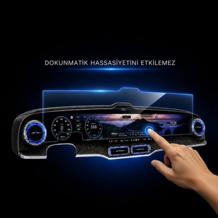 Mercedes GLC İle Uyumlu Ekran Koruyucu 39.1 İnç Multimedya Ve Gösterge, 9H Nano Parlak Çizilmeye Karşı Dayanıklı Koruma
