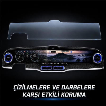 Mercedes GLC İle Uyumlu Ekran Koruyucu 39.1 İnç Multimedya Ve Gösterge, 9H Nano Parlak Çizilmeye Karşı Dayanıklı Koruma