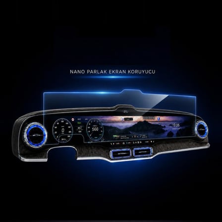Mercedes GLC İle Uyumlu Ekran Koruyucu 39.1 İnç Multimedya Ve Gösterge, 9H Nano Parlak Çizilmeye Karşı Dayanıklı Koruma