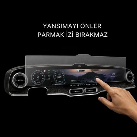Mercedes GLC İle Uyumlu Mat Ekran Koruyucu 39.1 İnç Multimedya Ve Gösterge, Yansıma Ve Parlama Önleyici 9H Nano Cam