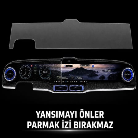 Mercedes GLC İle Uyumlu Mat Ekran Koruyucu 39.1 İnç Multimedya Ve Gösterge, Yansıma Ve Parlama Önleyici 9H Nano Cam