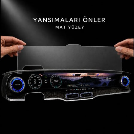 Mercedes GLC İle Uyumlu Mat Ekran Koruyucu 39.1 İnç Multimedya Ve Gösterge, Yansıma Ve Parlama Önleyici 9H Nano Cam