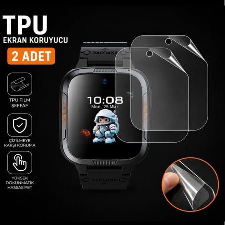 Honor Choice Kids Watch Plus İle Uyumlu Ekran Koruyucu TPU (5504AHPQ), Tam Kaplayan Akıllı Saat Koruması 2 Adet, Çizilmeye Dayanıklı Şeffaf Koruma