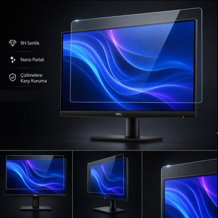 Dell Pro E2425HSM 23.8 İnç İle Uyumlu Ekran Koruyucu 9H Nano Parlak, Kırılmaz Esnek Cam, Çizilmeye Dayanıklı Şeffaf Yüzey