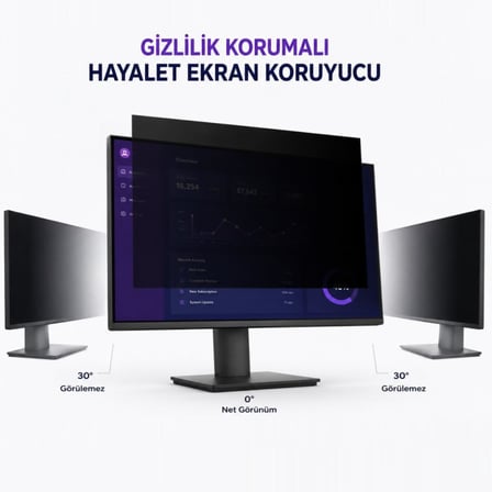 Dell Pro E2425HSM 23.8 İnç İle Uyumlu Hayalet Ekran Koruyucu, Yandan Görünmeyen Anti-Spy Gizlilik (Privacy) Koruması, 9H Nano Esnek Cam