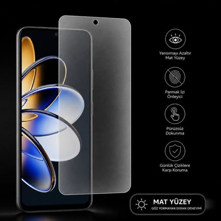 General Mobile GM 26 One 5G İle Uyumlu Mat Ekran Koruyucu, Yansıma Ve Parlama Önleyici Mat Yüzey, Parmak İzi Bırakmayan Esnek Nano Cam