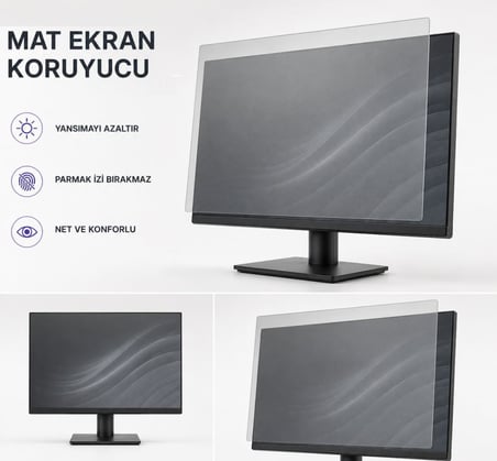 Dell Pro E2425HSM 23.8 İnç İle Uyumlu Mat Ekran Koruyucu, Parmak İzi Bırakmayan Yansıma Ve Parlama Önleyici Koruma, 9H Esnek Nano Cam