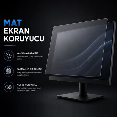 Dell Pro E2425HSM 23.8 İnç İle Uyumlu Mat Ekran Koruyucu, Parmak İzi Bırakmayan Yansıma Ve Parlama Önleyici Koruma, 9H Esnek Nano Cam