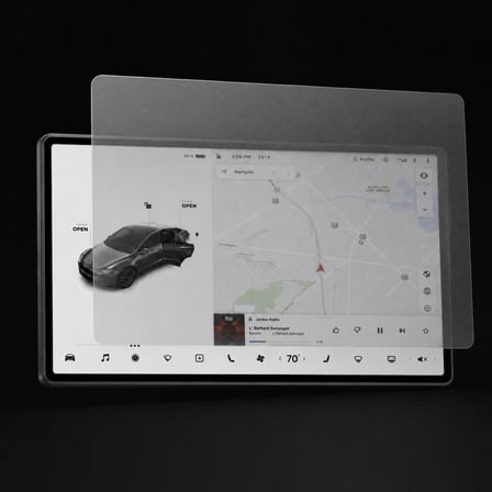 Tesla Model Y İle Uyumlu Mat Ekran Koruyucu 16 İnç Multimedya, 9H Esnek Nano Cam, Anti Glare, Yansıma Ve Parlama Azaltıcı