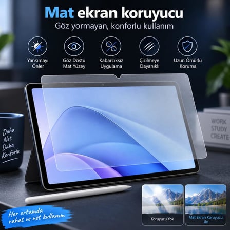 Honor Pad 20/ Pad 20 Pro i̇le uyumlu mat ekran koruyucu 12.1 i̇nç parmak i̇zi bırakmayan yansıma ve parlama önleyici koruma, 9h kırılmaz esnek nano cam