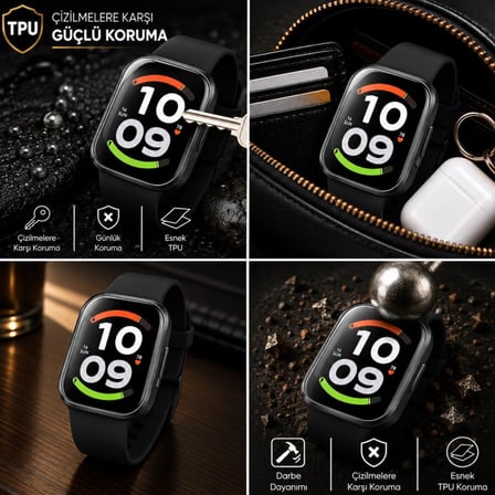 Xiaomi Redmi Watch 6 Active İle Uyumlu Ekran Koruyucu TPU, Tam Kaplayan Akıllı Saat Koruması 2 Adet, Çizilmeye Dayanıklı Şeffaf Koruma