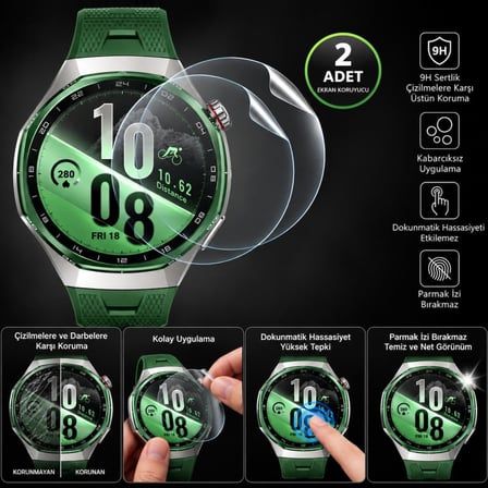Huawei Watch GT 7 Pro İle Uyumlu Ekran Koruyucu TPU, Tam Kaplayan Akıllı Saat Koruması 2 Adet, Çizilmeye Dayanıklı Şeffaf Koruma