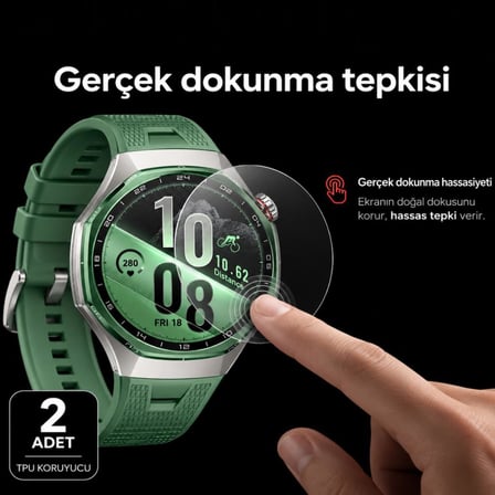 Huawei Watch GT 7 Pro İle Uyumlu Ekran Koruyucu TPU, Tam Kaplayan Akıllı Saat Koruması 2 Adet, Çizilmeye Dayanıklı Şeffaf Koruma