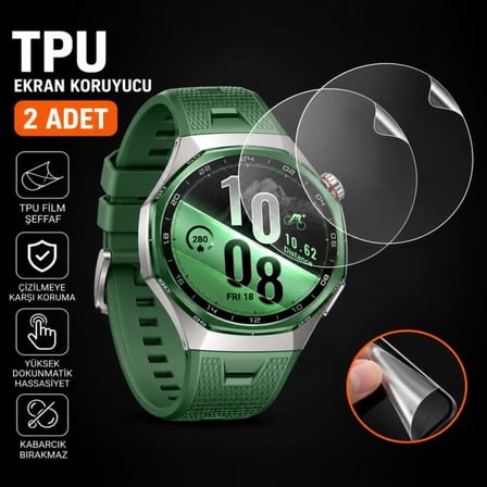 Huawei Watch GT 7 Pro İle Uyumlu Ekran Koruyucu TPU, Tam Kaplayan Akıllı Saat Koruması 2 Adet, Çizilmeye Dayanıklı Şeffaf Koruma
