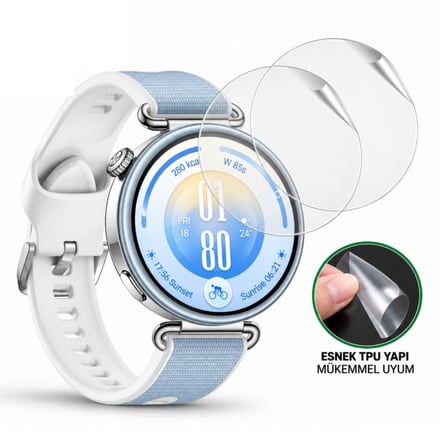 Huawei Watch GT 7 41 mm İle Uyumlu Ekran Koruyucu TPU, Tam Kaplayan Akıllı Saat Koruması 2 Adet, Çizilmeye Dayanıklı Şeffaf Koruma