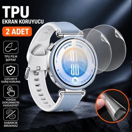 Huawei Watch GT 7 41 mm İle Uyumlu Ekran Koruyucu TPU, Tam Kaplayan Akıllı Saat Koruması 2 Adet, Çizilmeye Dayanıklı Şeffaf Koruma