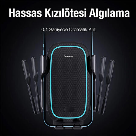 Baseus Milky Way Pro 15W Kablosuz Şarjlı Havalandırma Bölmesi Araç Telefon Tutucu