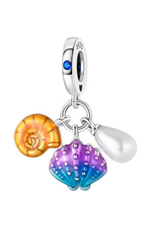Triton,İstiridye ve İnci Charm | 925 Ayar Gümüş