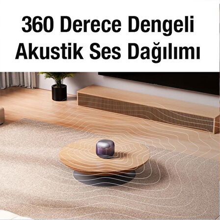 Baseus Mini 360 Derece Ses Dağılımı Dokunmatik 1800mAh Şarjlı 3 Modlu Bluetooth Hoparlör Ses Bombası 