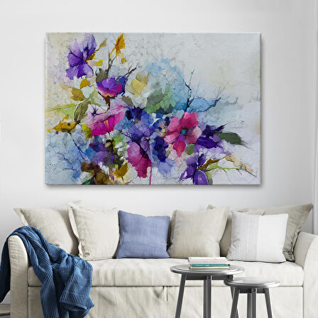 Modern Sanat Soyut Çiçekler Dekoratif Kanvas Duvar Tablo-3650