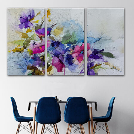 Modern Sanat Soyut Çiçekler Dekoratif Kanvas Duvar Tablo-3650