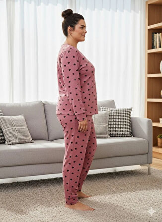 KADIN PEMBE PENYE PİJAMA TAKIMI