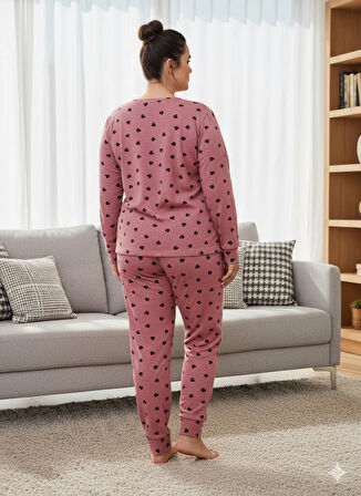KADIN PEMBE PENYE PİJAMA TAKIMI