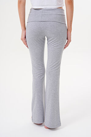 Kadın Pantolon İspanyol Paça Jarse Pamuklu Pantolon YÜKSEK-BEL-PANTOLON