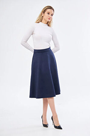 Midi boy Süet kiloş etek