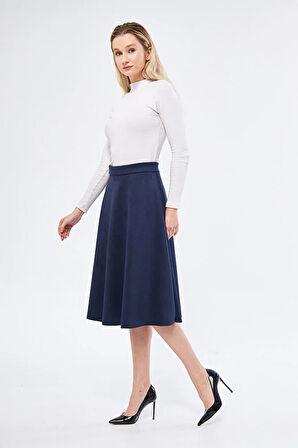 Midi boy Süet kiloş etek