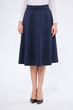 Midi boy Süet kiloş etek