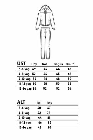 Erkek Çocuk Fermuarlı Kapüşonlu Alt Üst Eşofman Takımı