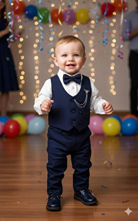 ERKEK BEBEK ÇOCUK AKSESUARLI TAKIM ELBİSE SET 