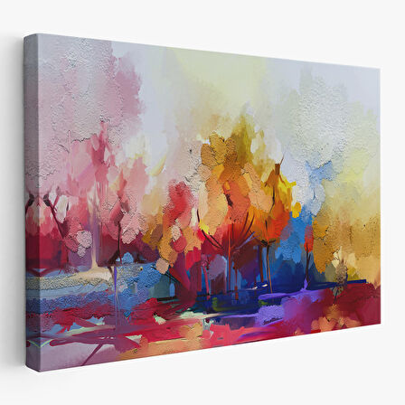 Fırça Darbeli Soyut Modern Sanat Yağlıboya Görünüm Kanvas Duvar Tablosu-3652